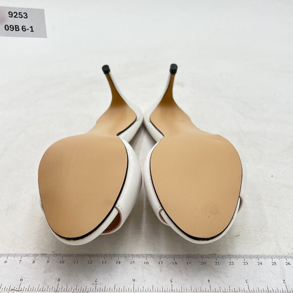 FSJ White Peep Toe Mule Sandals Stiletto High Heels Party Evening Shoe - Picture 7 of 8